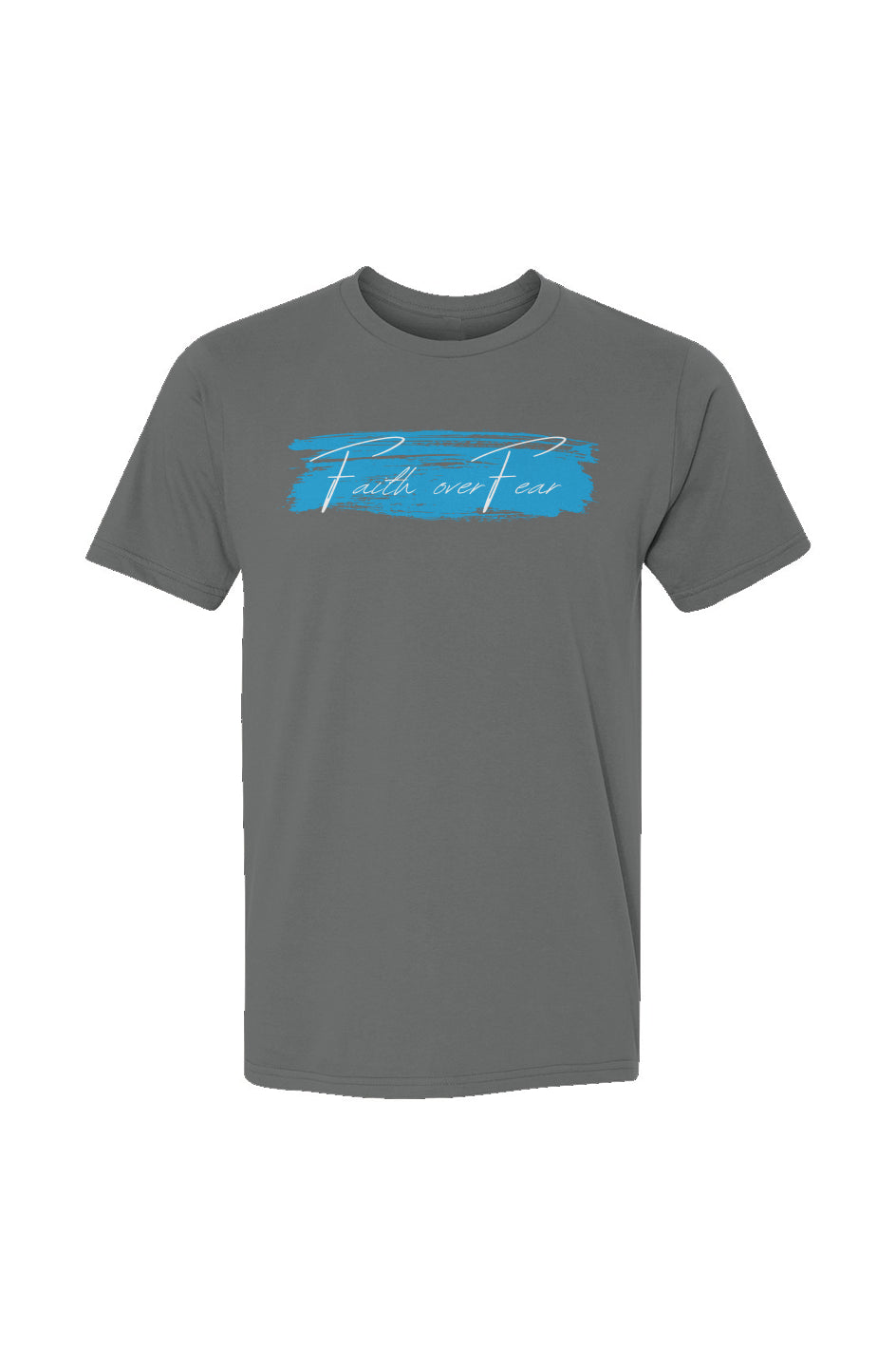USA-Made Ringspun Unisex T-Shirt :faith over fear blue swipe