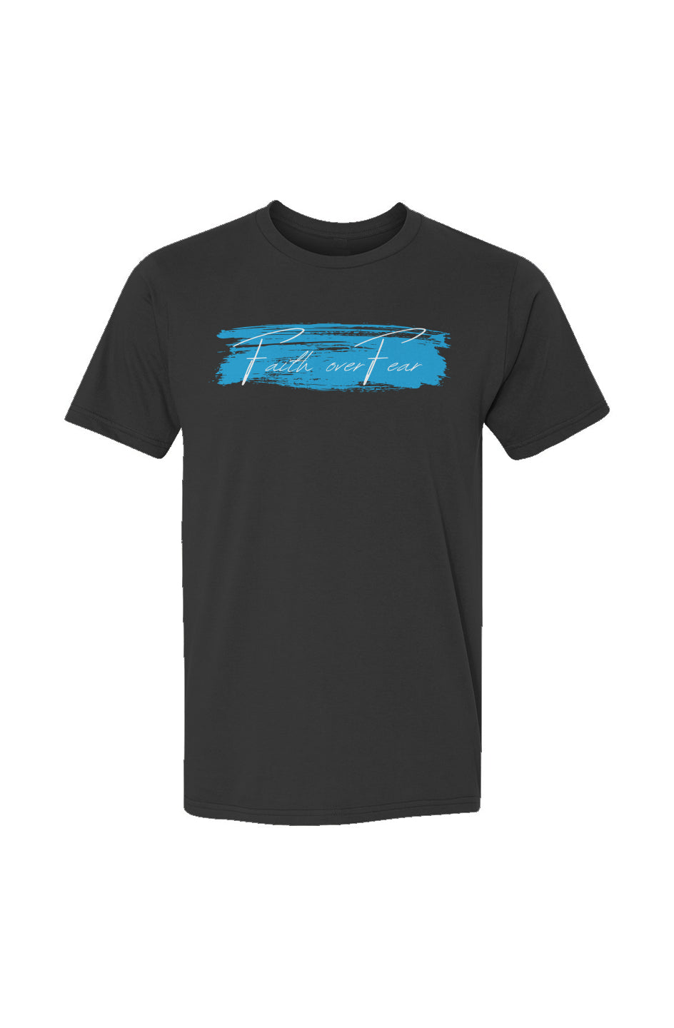 USA-Made Ringspun Unisex T-Shirt :faith over fear blue swipe