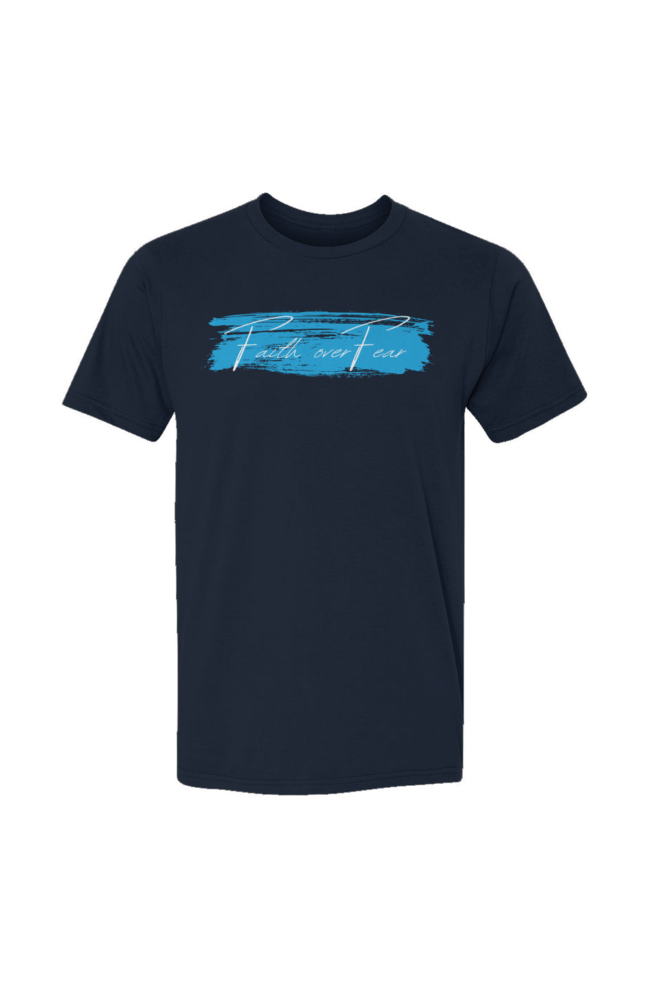 USA-Made Ringspun Unisex T-Shirt :faith over fear blue swipe