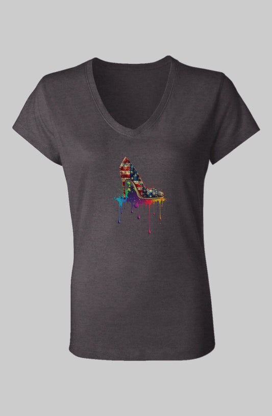 Women's V-neck
Women's T-shirt
Fitted
Flattering
Soft
Lightweight
Breathable
Versatile
Casual
Stylish